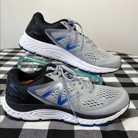 New Balance Cushioning 840v4 Running Shoes Silver Grey Blue Black Men's 10.5